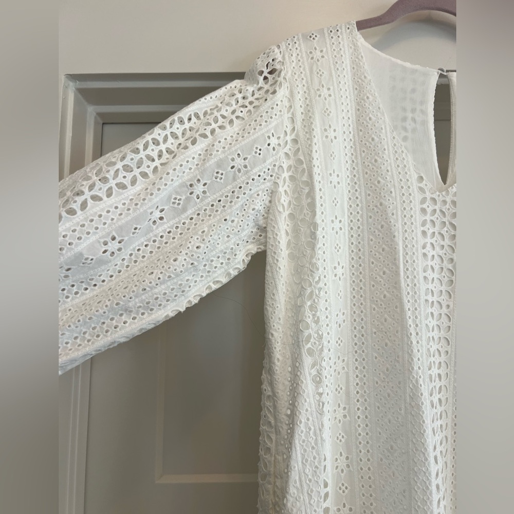 Evereve women’s White “Presley Eyelet Dress” L - Picture 2 of 5